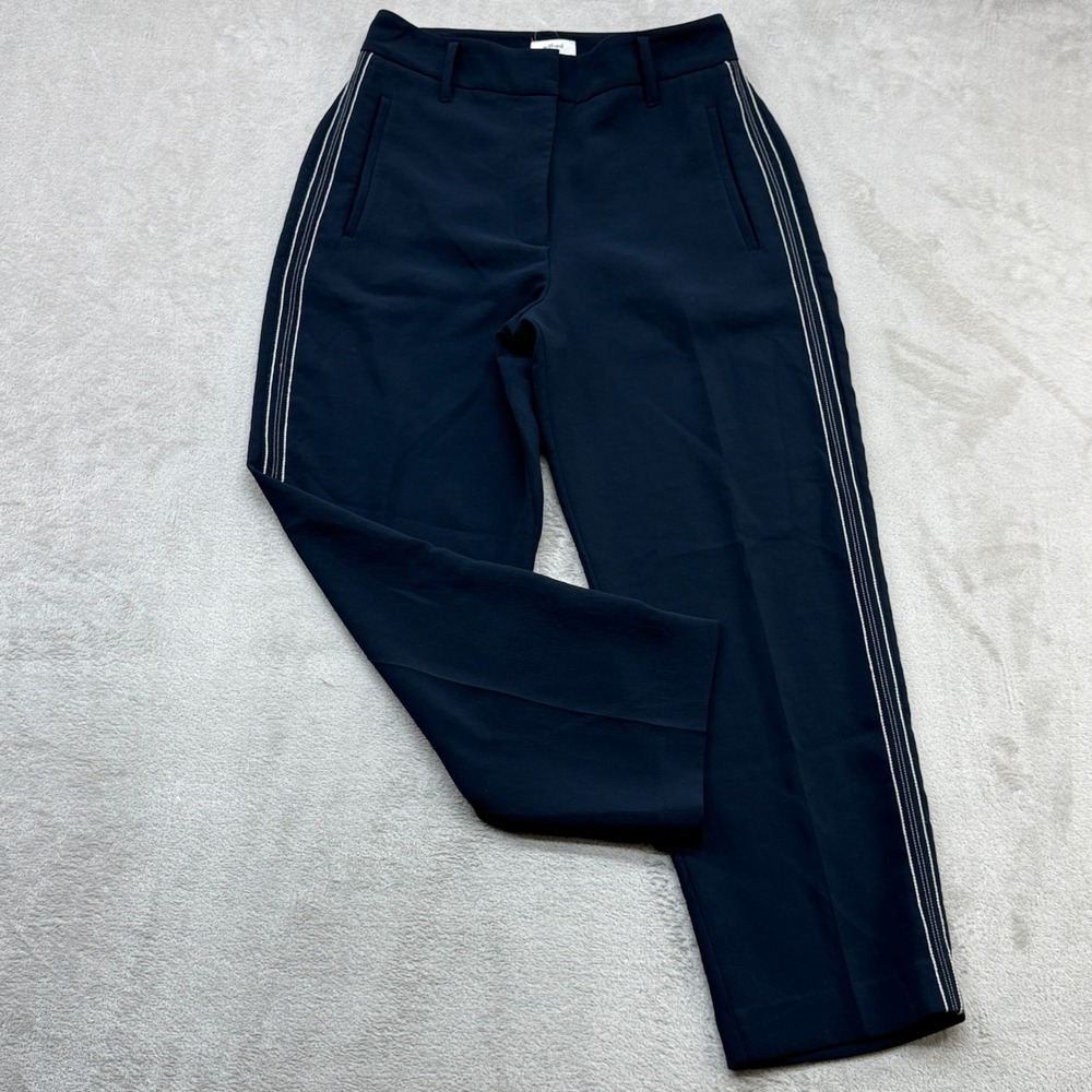 Wilfred Aritzia Jallade Dress Pants Women's 10 Navy Sporty Chic Preppy Trousers